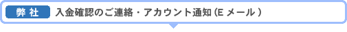 弊社 登録完了通知メール発送（アカウント・パスワードのご連絡）